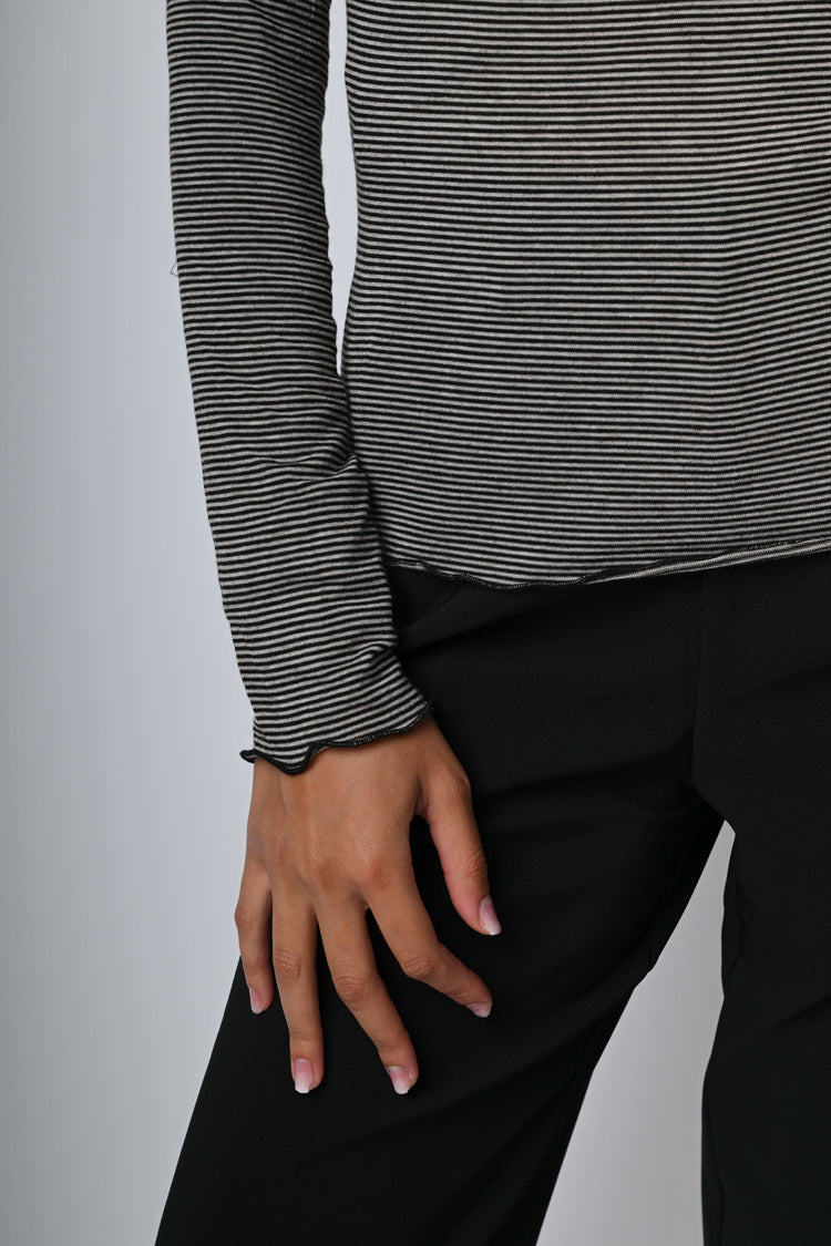 Top in modal e cashmere a righe