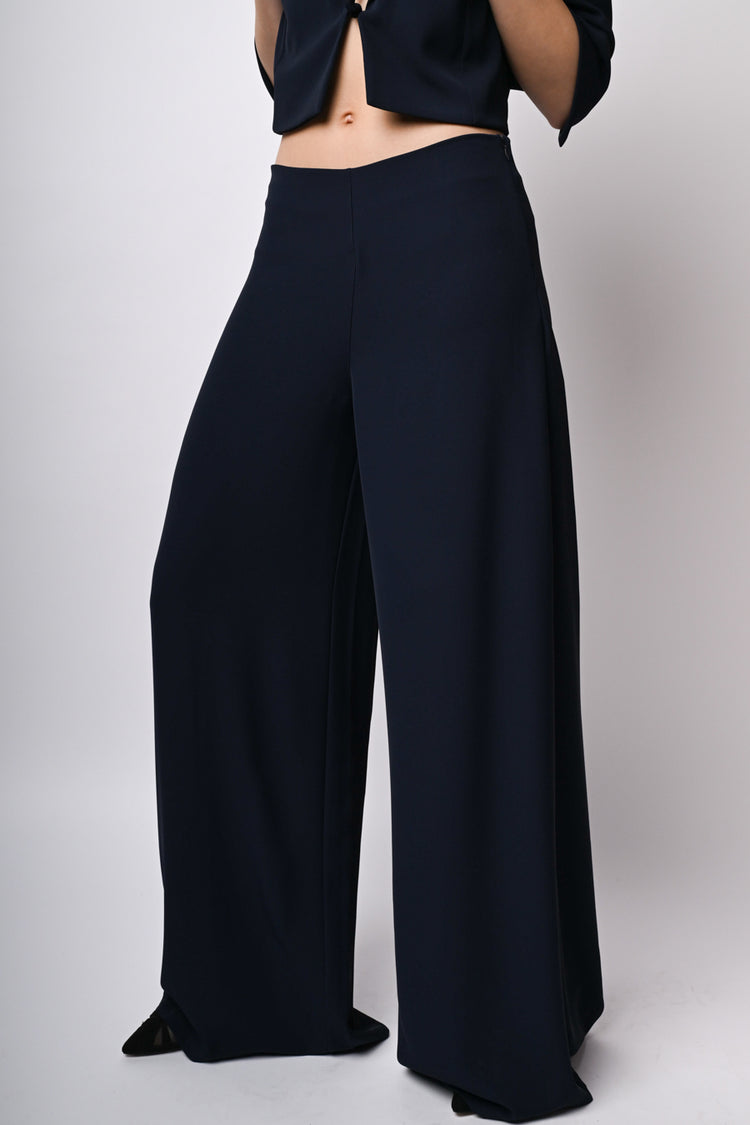 Pantaloni palazzo con zip