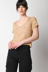 Top in maglia crochet
