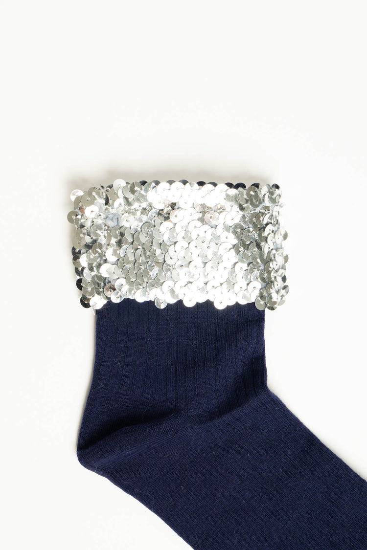 Calzini blu con paillettes