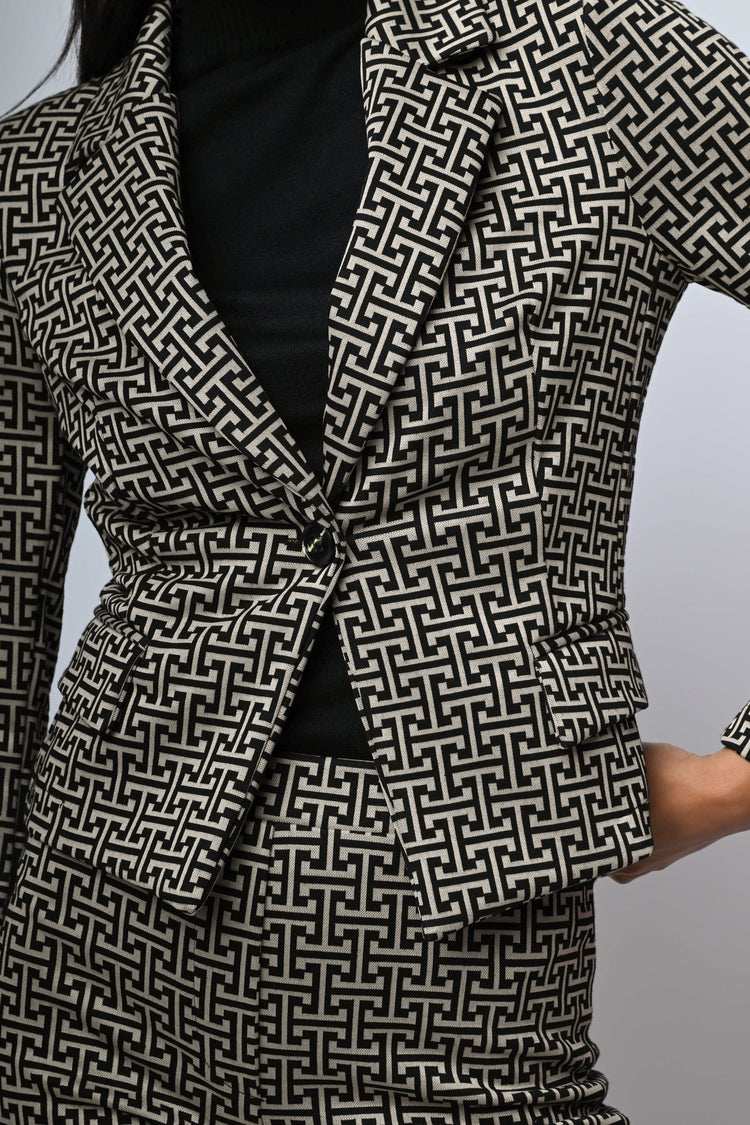 Blazer monopetto in jacquard