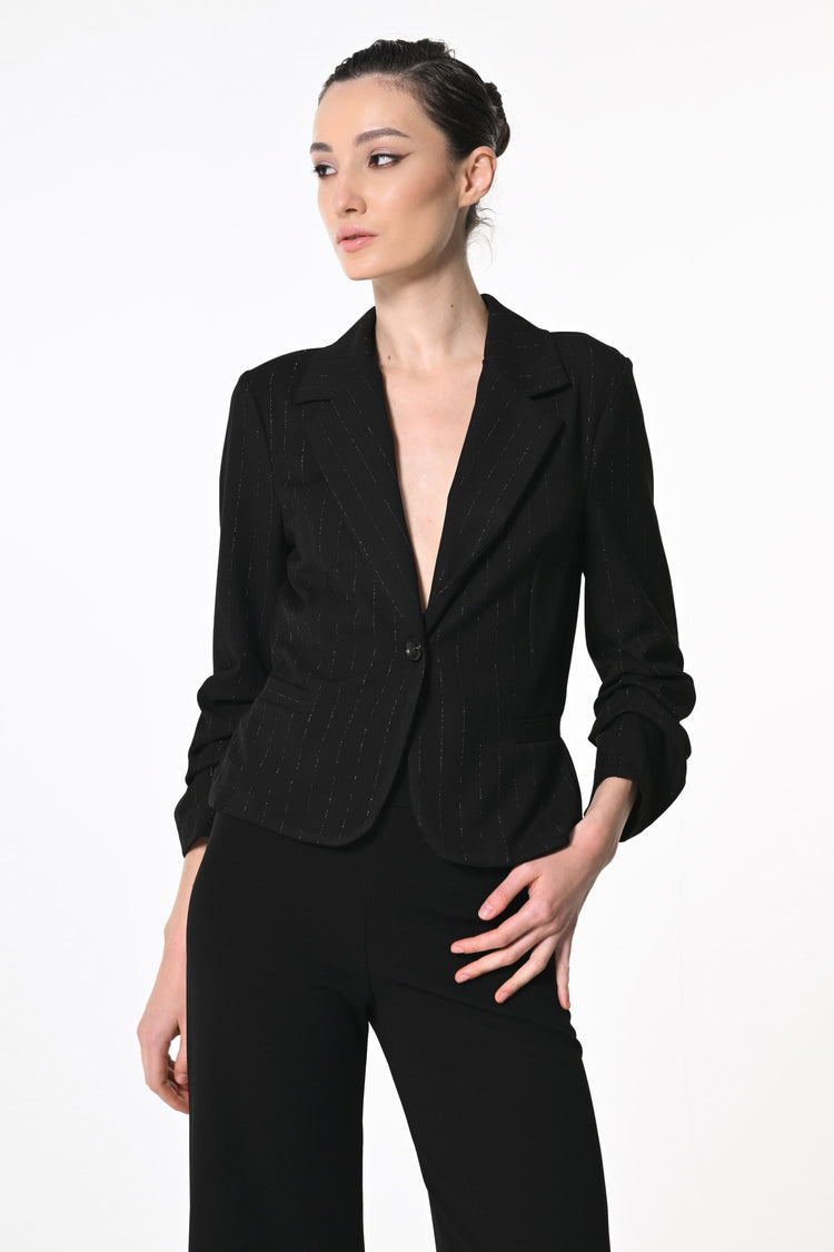 Blazer a stampa gessata lurex