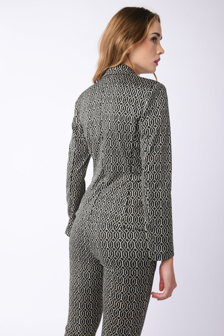 Blazer in jacquard geometrico