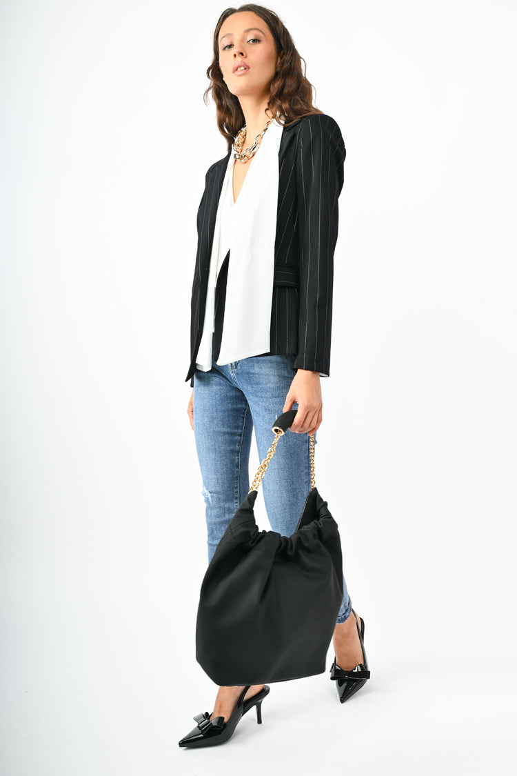 Blazer monopetto gessato