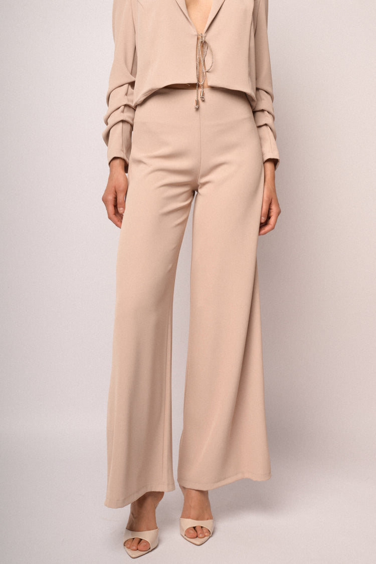 Pantaloni palazzo rosa cipria