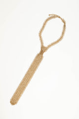 Collana a cravatta in mesh oro