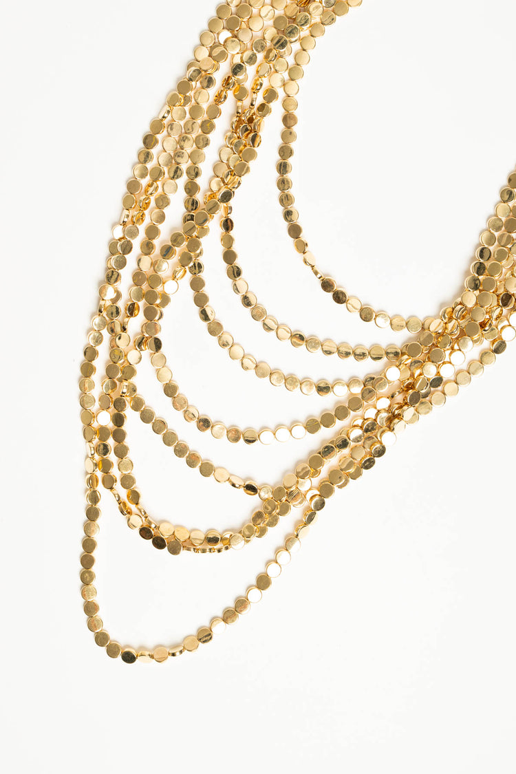 Collana multifilo oro con piastrine