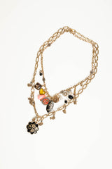 Collana multicolor a catena con charms