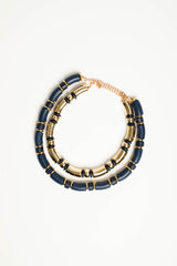 Collana doppia blu e oro
