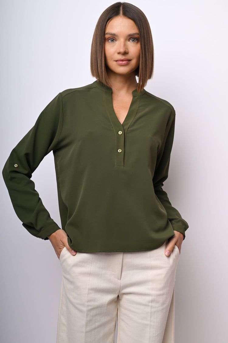 Camicia con scollo alla tunisina