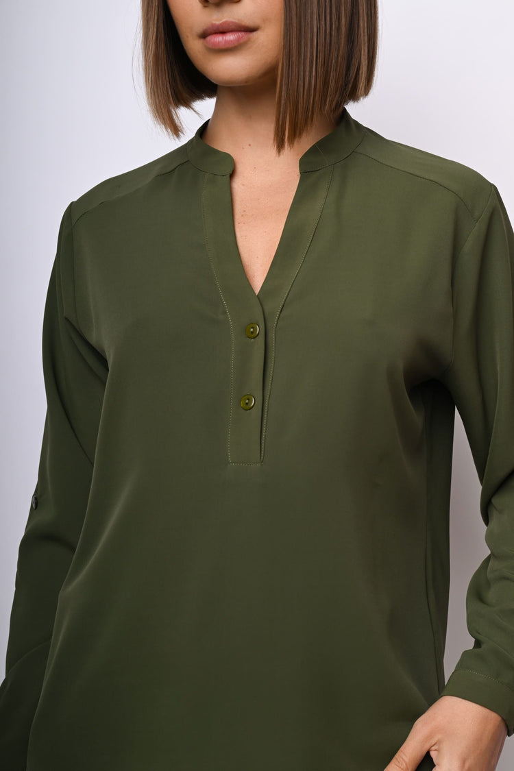 Camicia con scollo alla tunisina