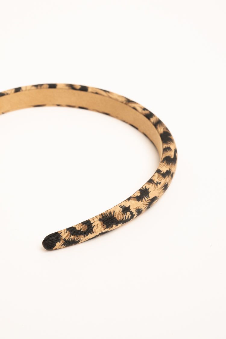 Cerchietto a stampa animalier beige