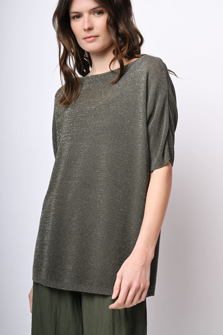 Top oversize in maglia lurex