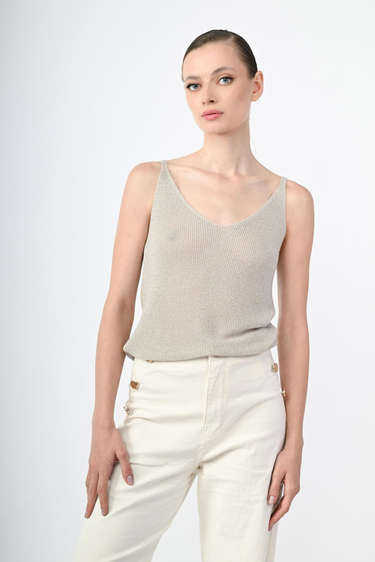 Canotta in maglia lurex