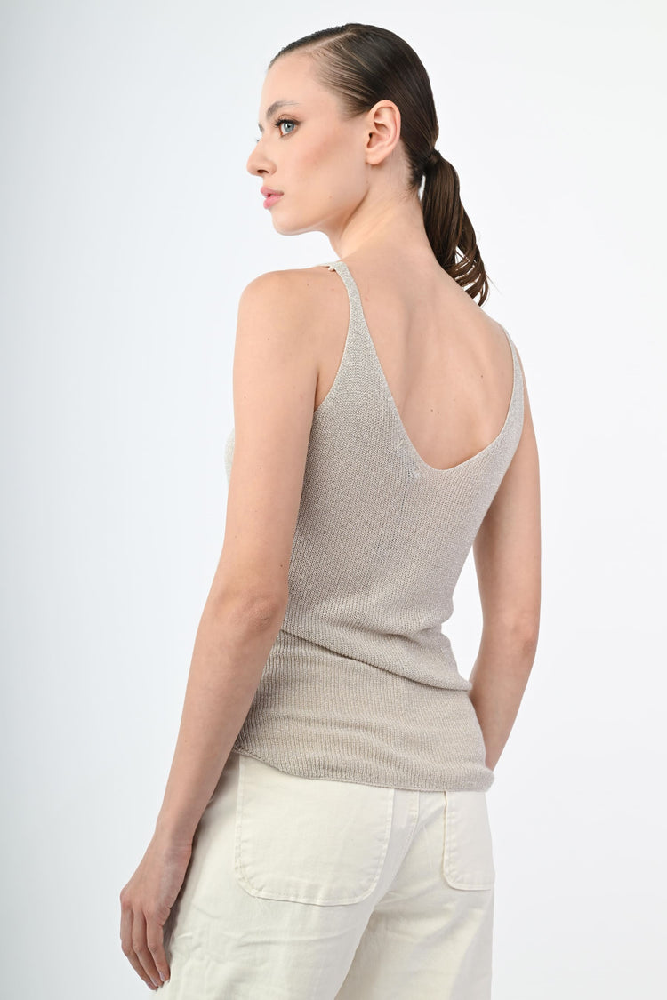Canotta in maglia lurex