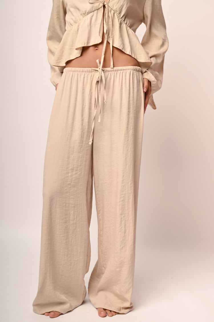 Pantaloni palazzo misto viscosa