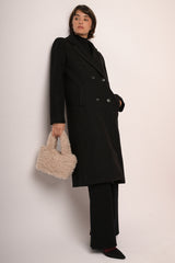 Cappotto lungo doppiopetto nero