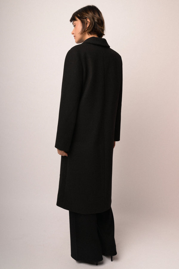 Cappotto lungo doppiopetto nero