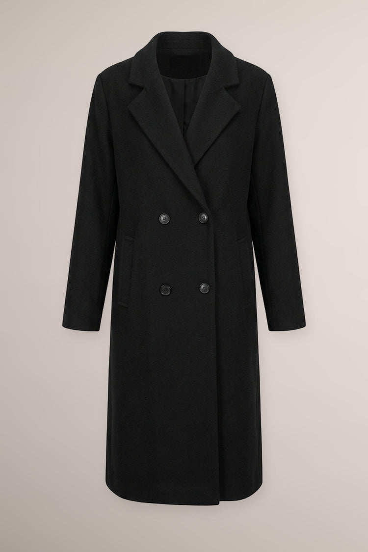 Cappotto lungo doppiopetto nero