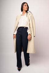 Cappotto lungo doppiopetto avorio