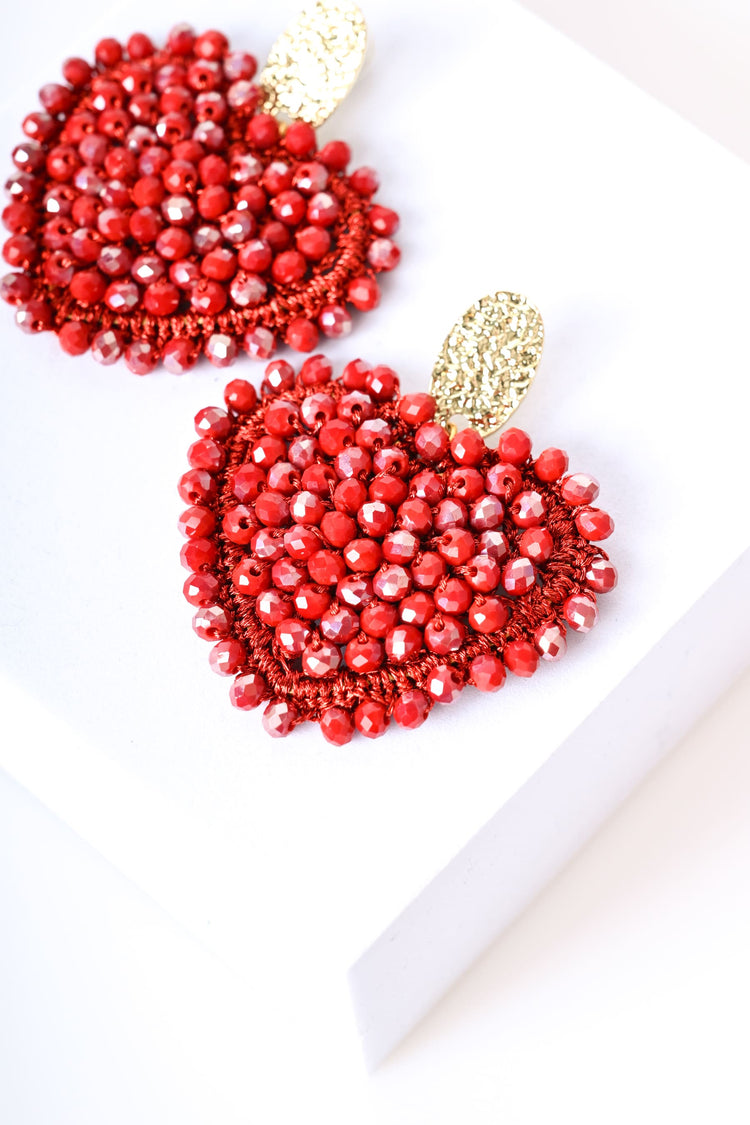Orecchini a cuore con perline