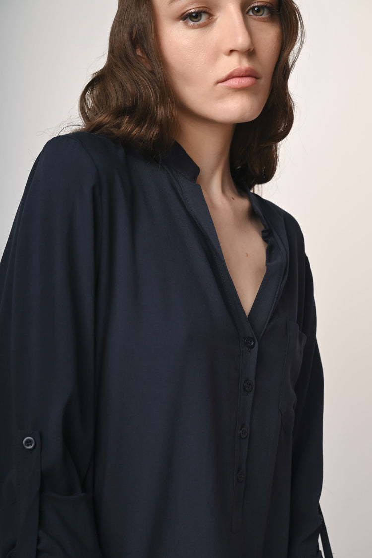 Camicia in viscosa con taschino