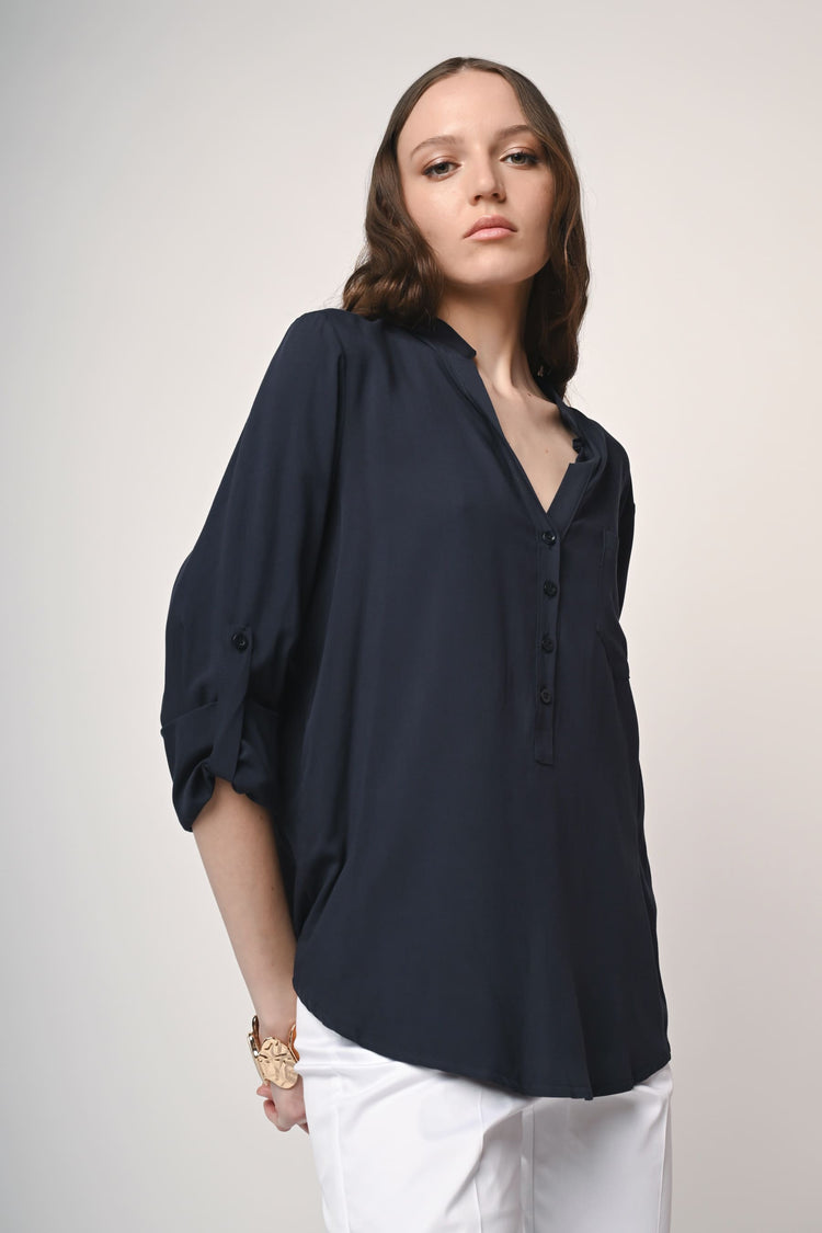 Camicia in viscosa con taschino