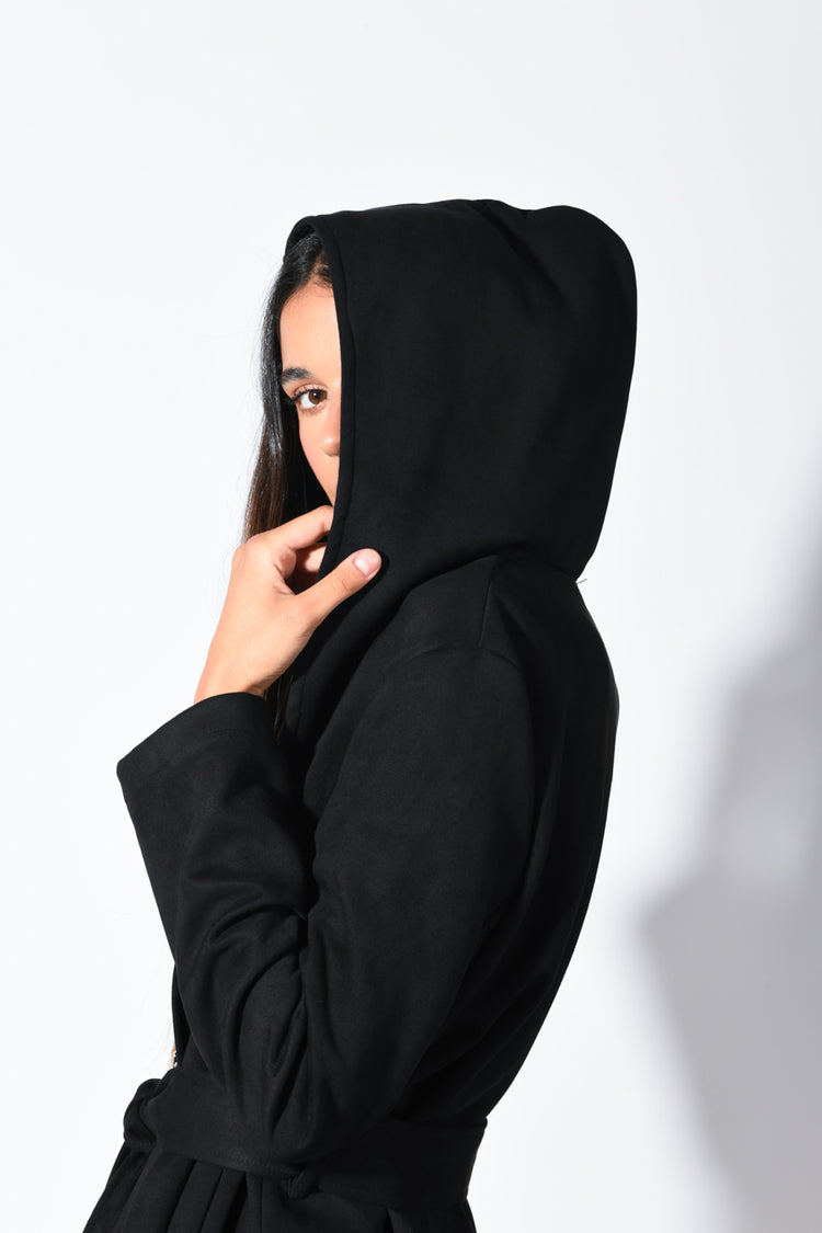 Cappotto con cappuccio effetto dainetto