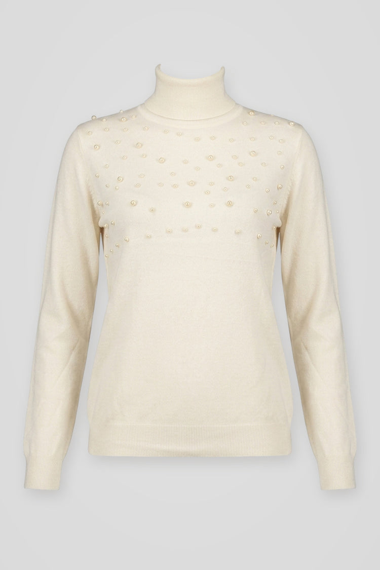 Dolcevita con perle decorative