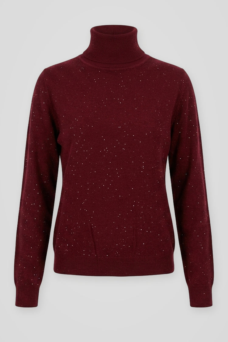 Dolcevita con mini paillettes all-over