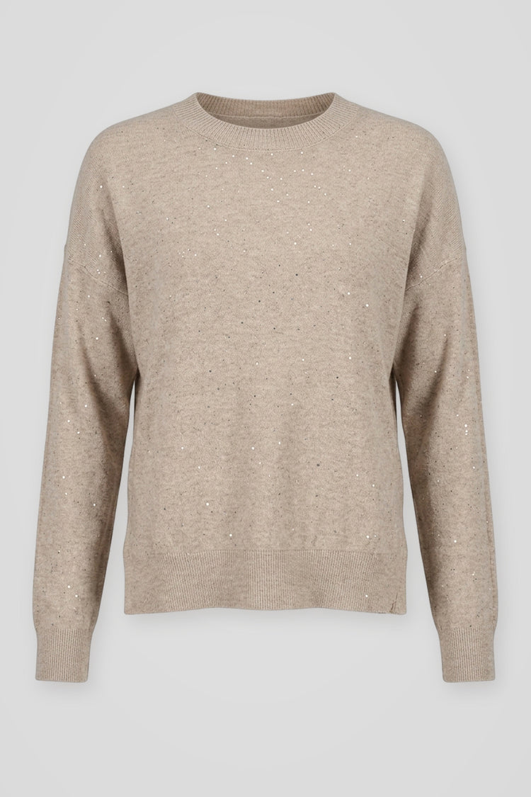 Pull basic con mini paillettes all-over