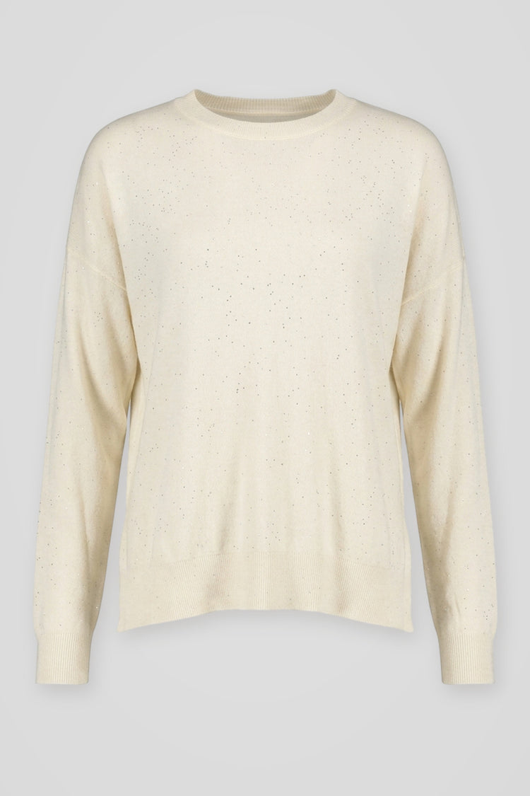Pull basic con mini paillettes all-over