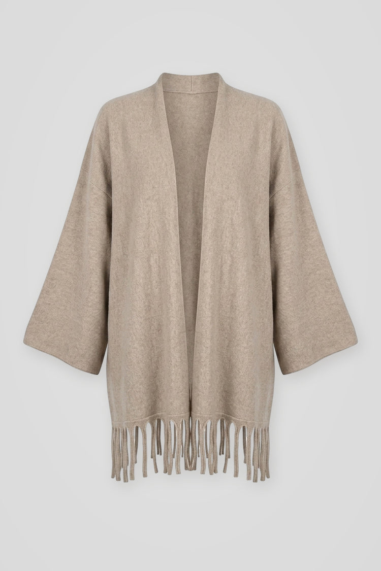 Kimono in maglia con frange