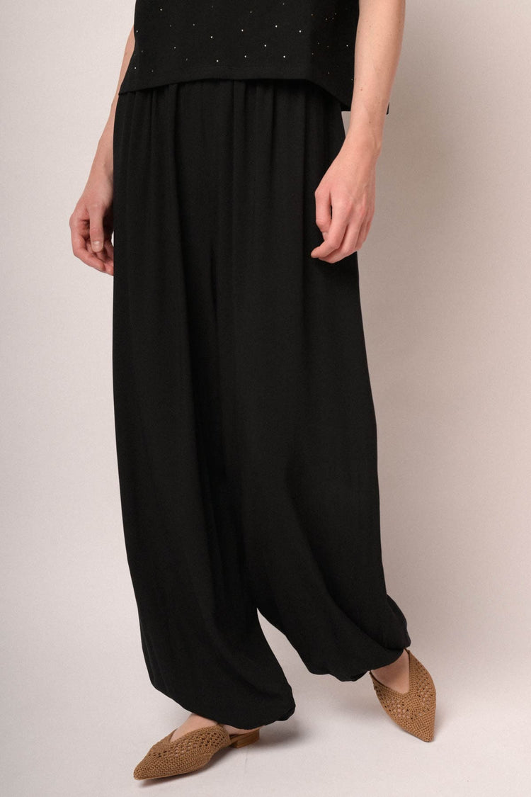 Harem pants in viscosa nera