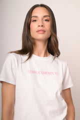 T-shirt Semplicemente Io in cotone Bianco