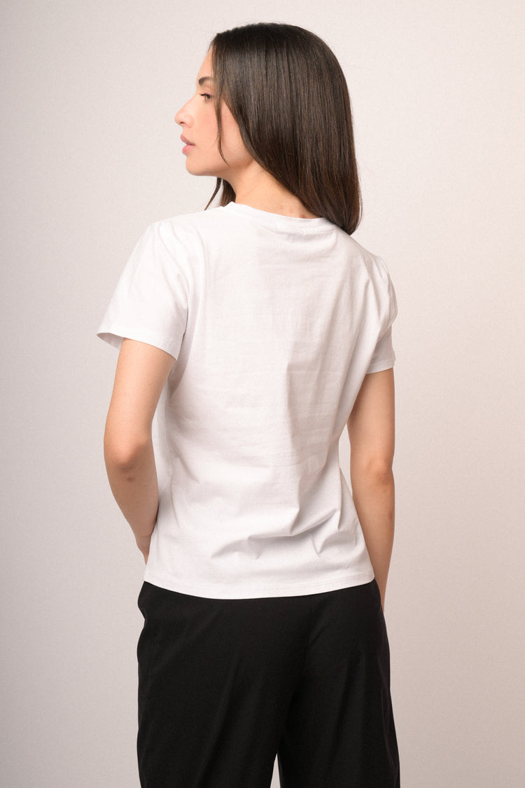 T-shirt Semplicemente Io in cotone Bianco