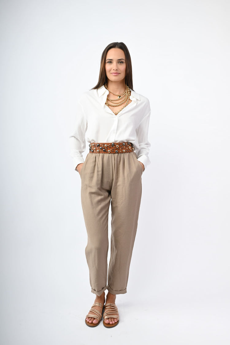 Pantaloni jogger misto viscosa