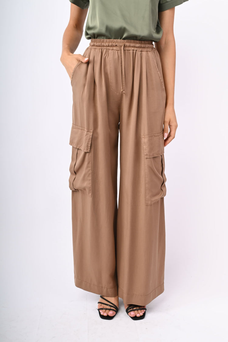 Pantaloni cargo in lyocell