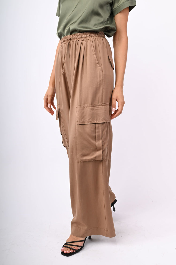 Pantaloni cargo in lyocell