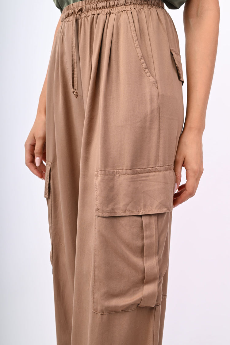 Pantaloni cargo in lyocell
