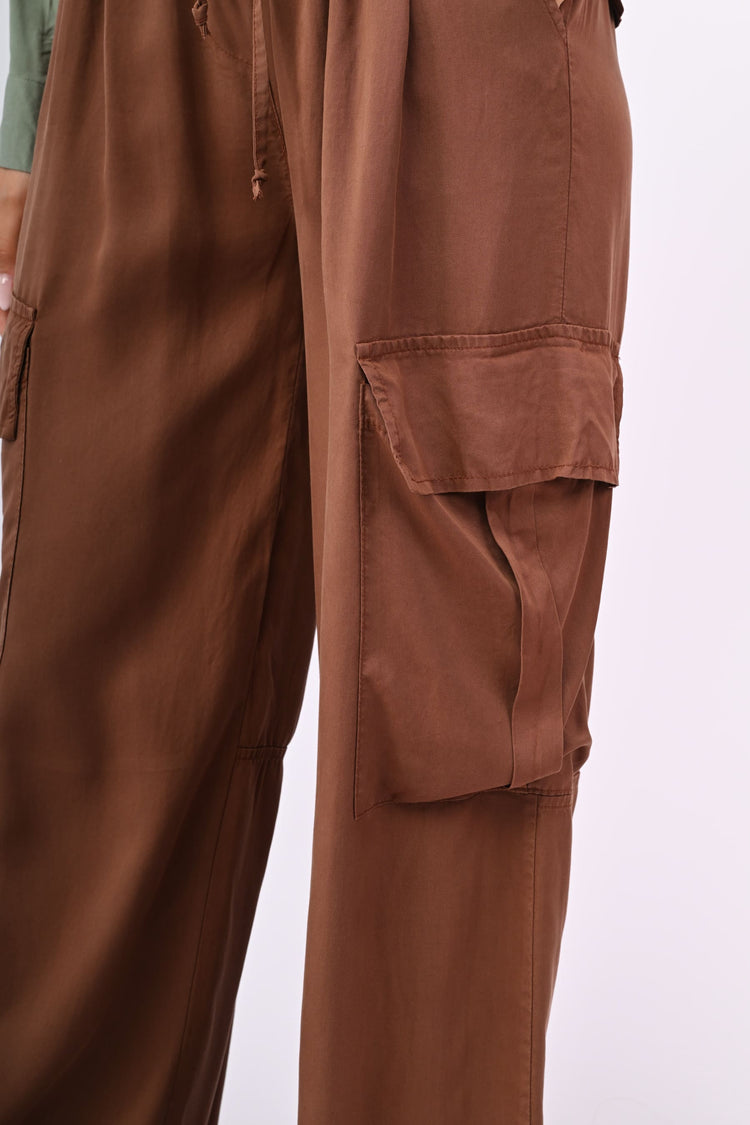 Pantaloni cargo in lyocell