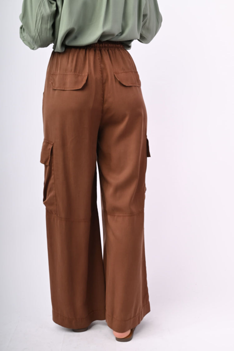 Pantaloni cargo in lyocell