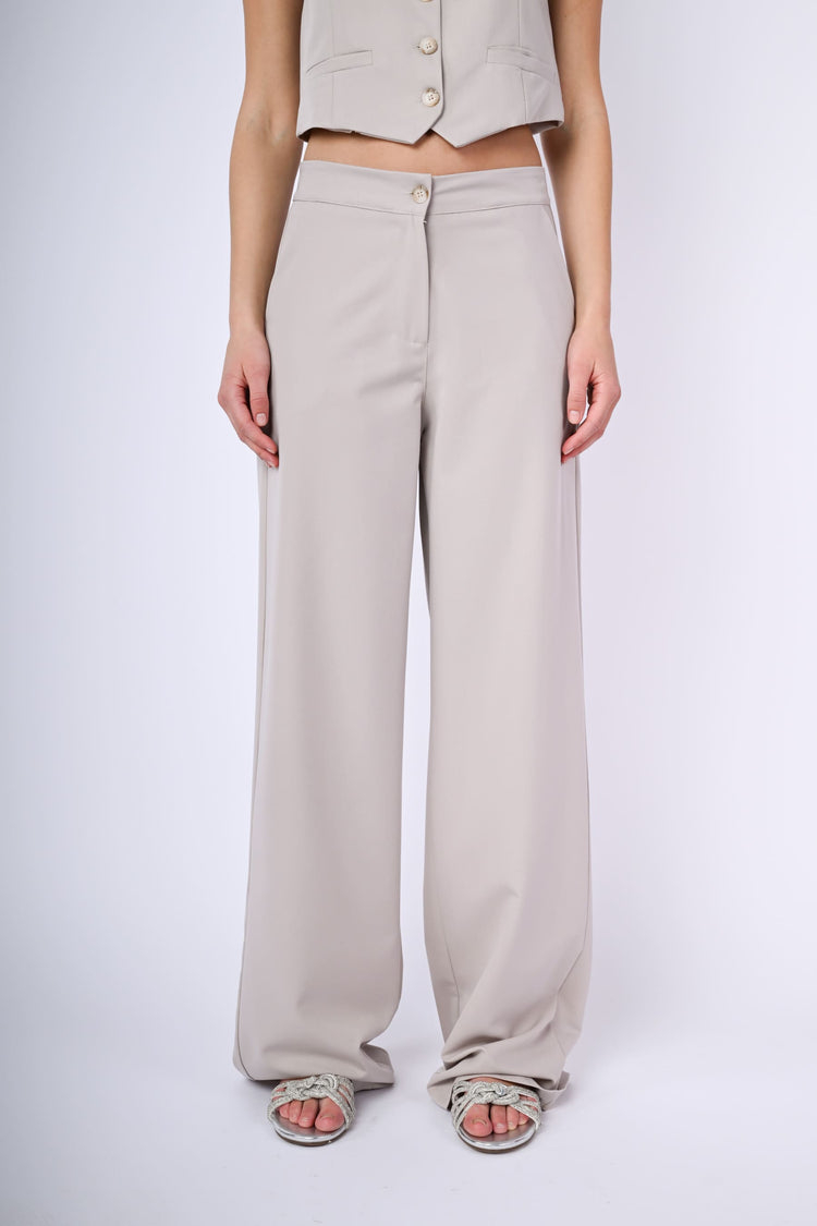 Pantaloni palazzo misto viscosa