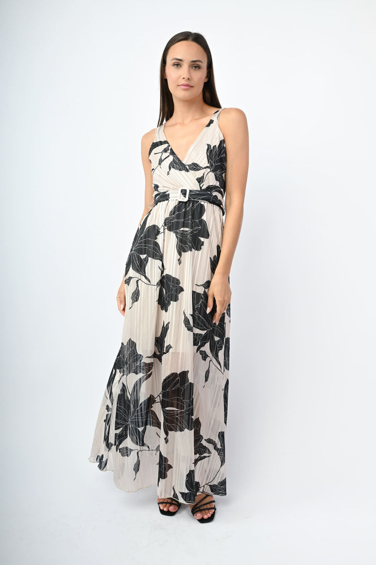 Abito in georgette lurex a stampa floreale