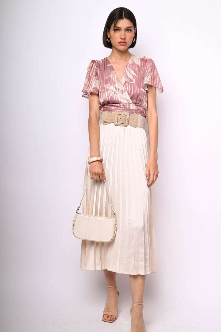 Top in georgette a stampa floreale