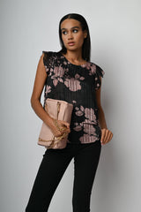Top a stampa floreale lurex
