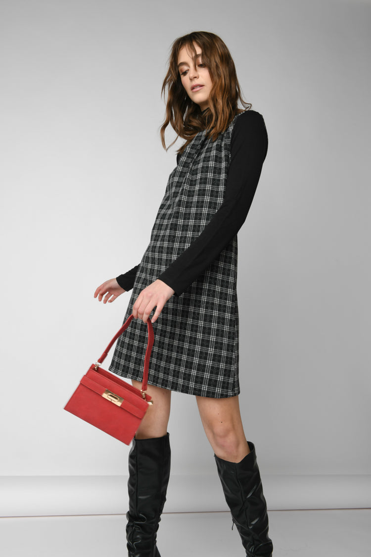 Abito in jacquard check lurex