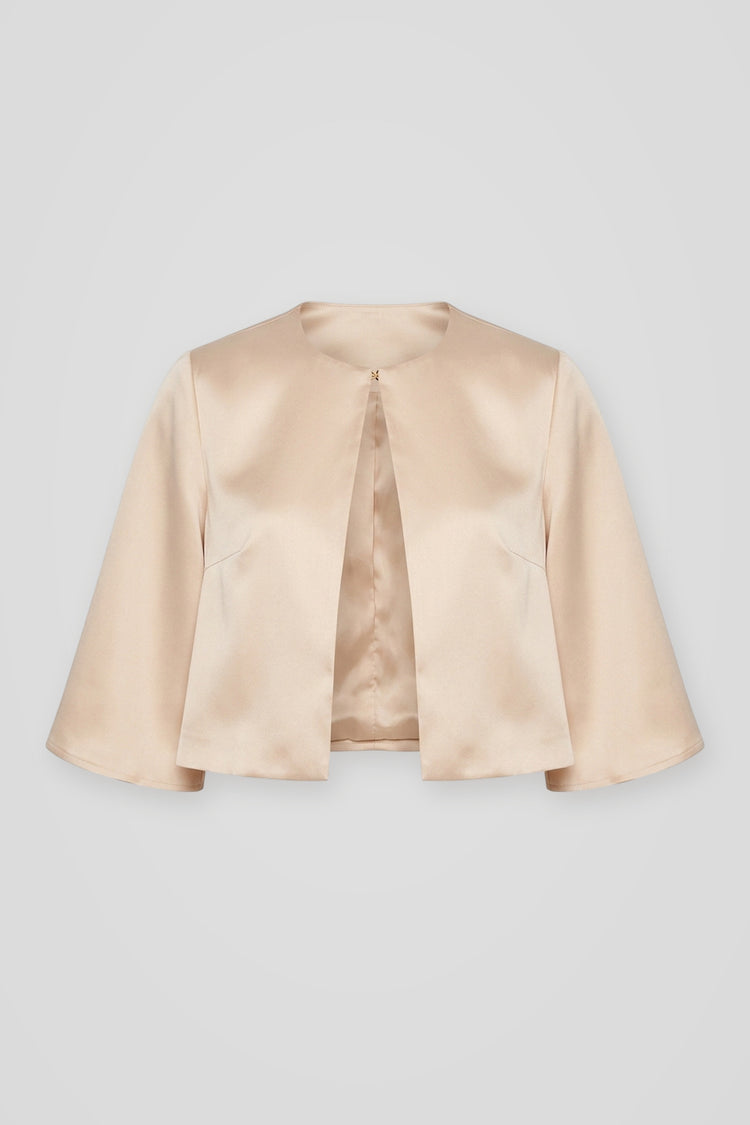Bolero in raso beige