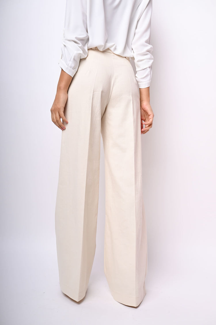 Pantaloni palazzo misto cotone