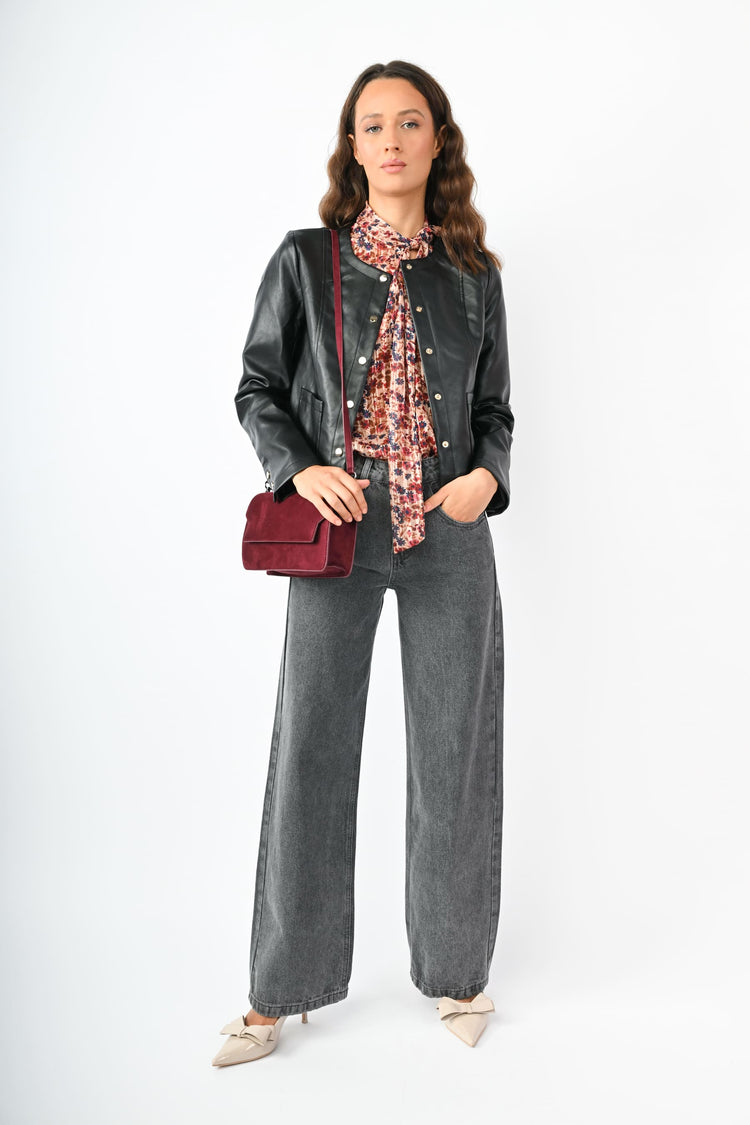 Blusa a stampa floreale lurex
